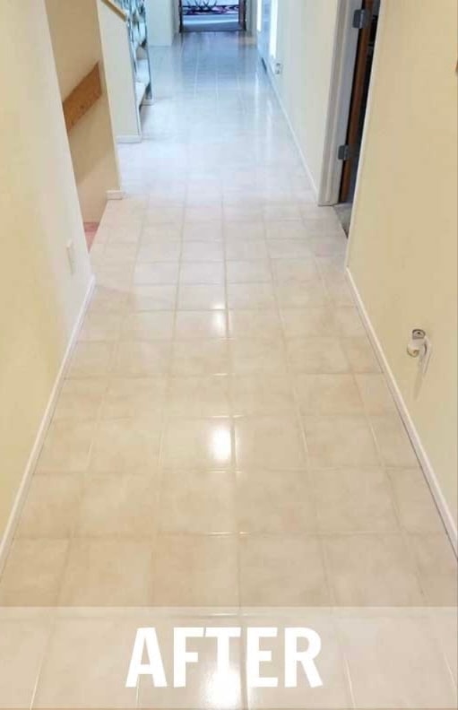 After cleaning — Kitchen Tile & Grout
