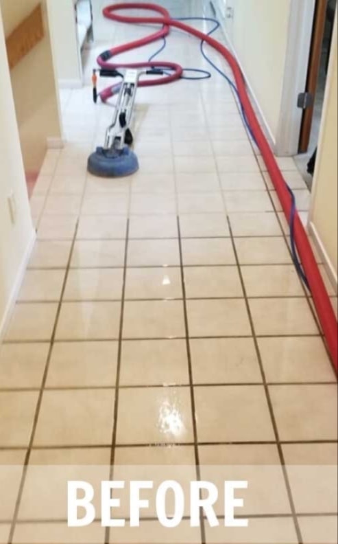 Before cleaning — Kitchen Tile & Grout